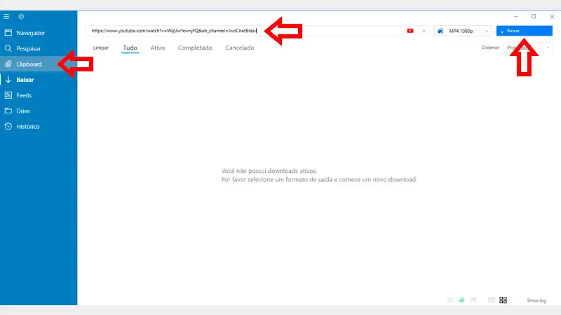 Bajar vídeo con VDownloader, paso 1