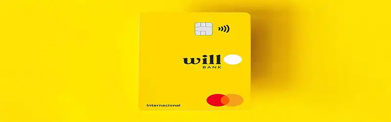 Banco digital Foto de um cartão de crédito do Will Bank
