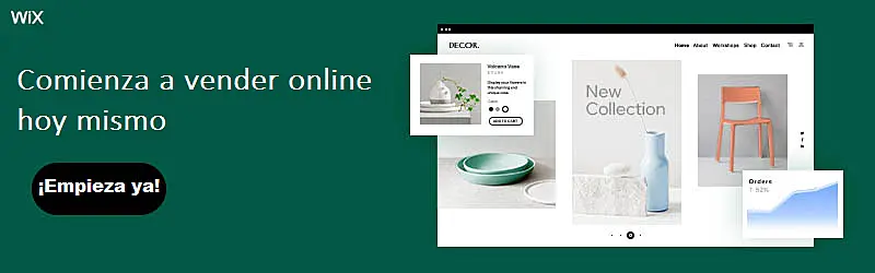 Banner para crear ecommerce con Wix