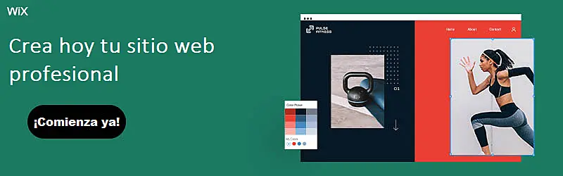 Banner para crear sitio web con Wix