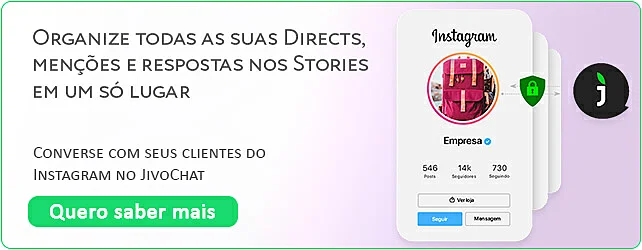Banner de integração do JivoChat com Instagram