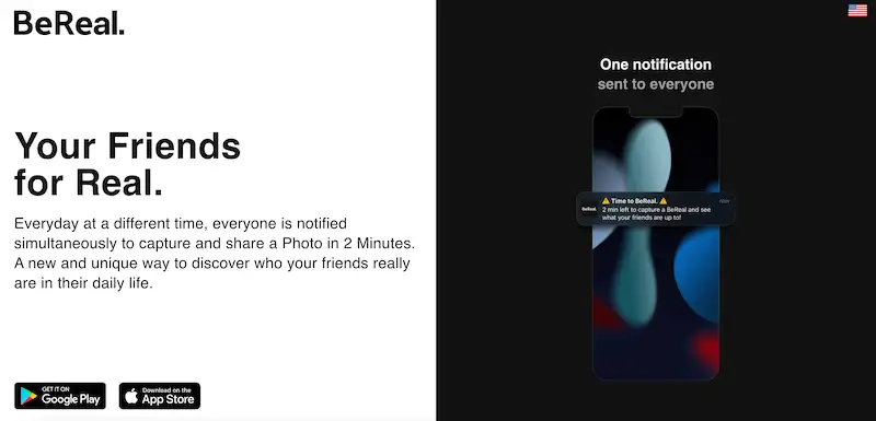 BeReal App - what it is BeReal App website home page