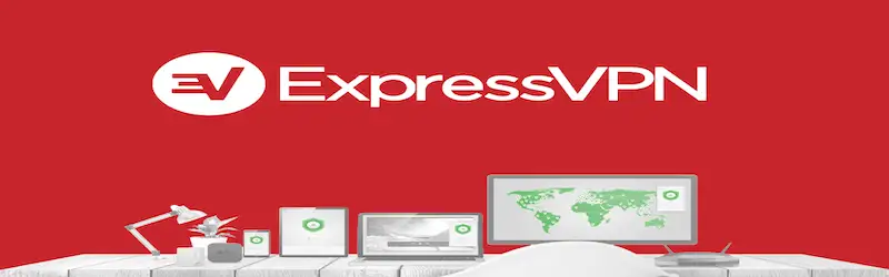 Best VPN for multiple devices - Express VPN The image shows Express VPN's logo and below it there are several devices, a desktop, laptop, tablet, and a smartphone.
