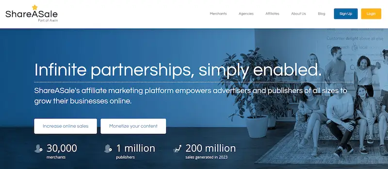 Best affiliate marketing platforms - ShareASale ShareASale website