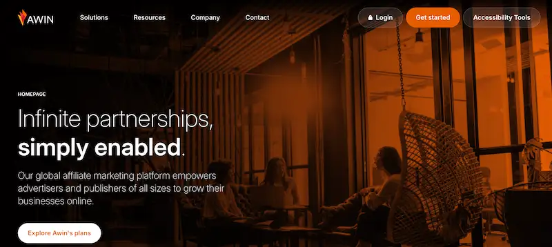 Best affiliate marketing platforms - AWIN AWIN website