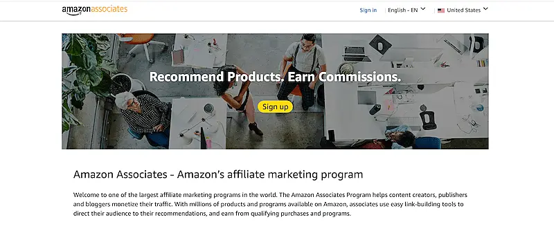 Amazon Associates website
