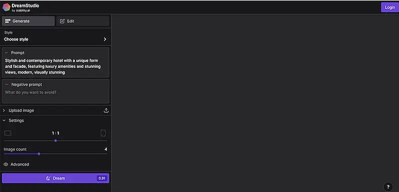 Dream Studio image generator