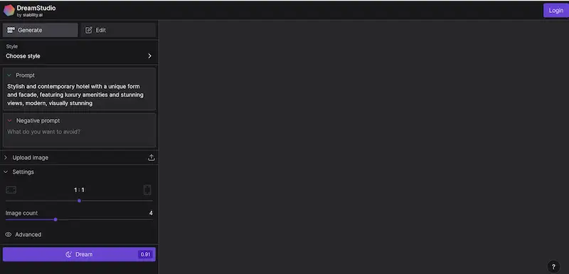 Dream Studio image generator