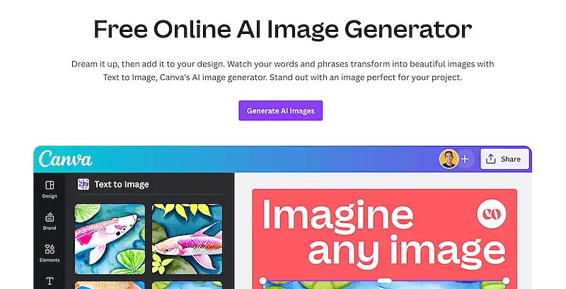 Canva AI page