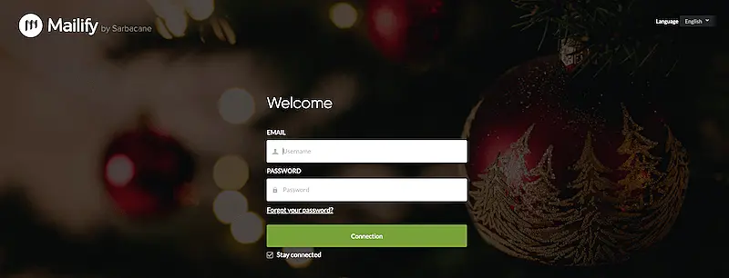 Mailify login page
