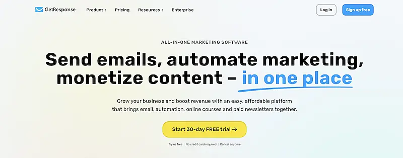 GetResponse home page