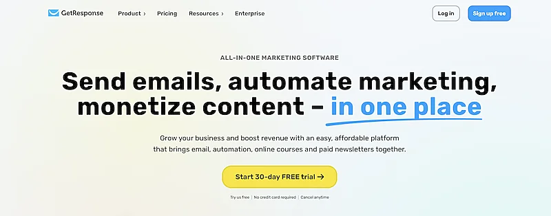 GetResponse home page