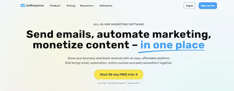 GetResponse home page