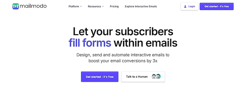 Mailmodo home page