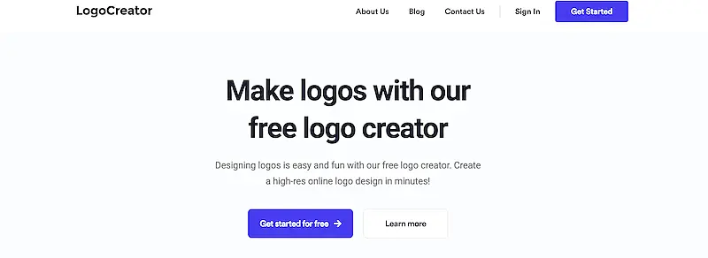 LogoCreator home page