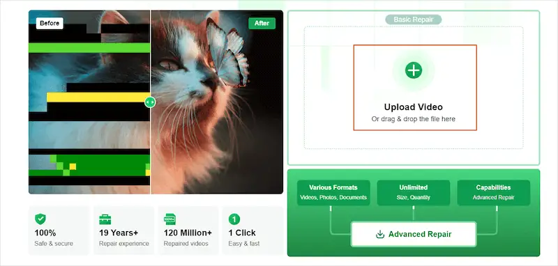 EaseUs online Video Repair captura de tela