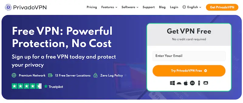 Privado VPN website