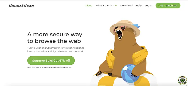 TunnelBear home page