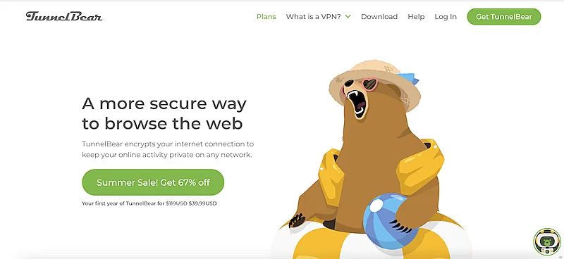 TunnelBear home page