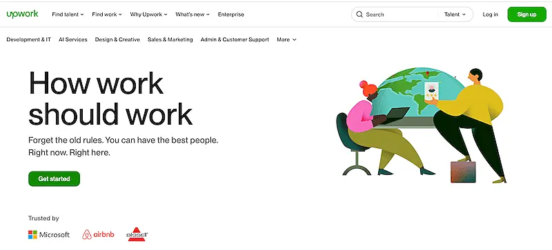 Upwork home page