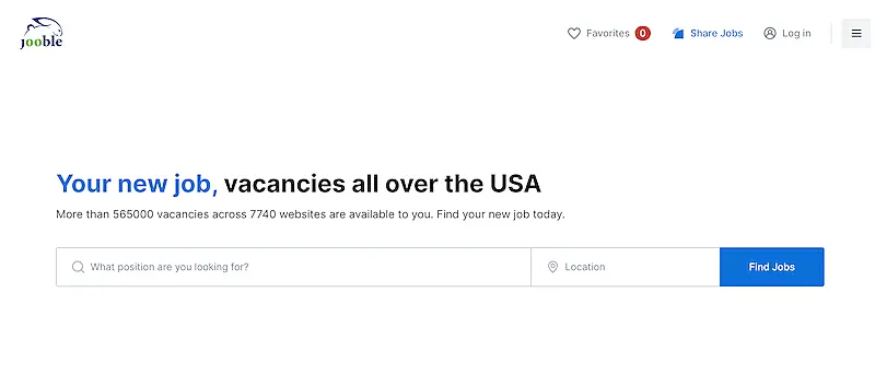 Jooble home page