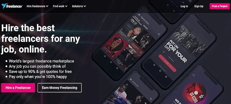 Freelancer home page