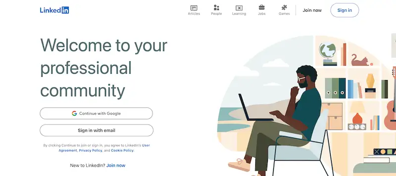 LinkedIn home page