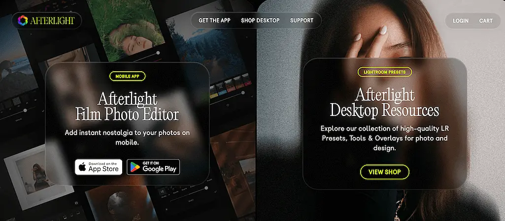 Afterlight's home page