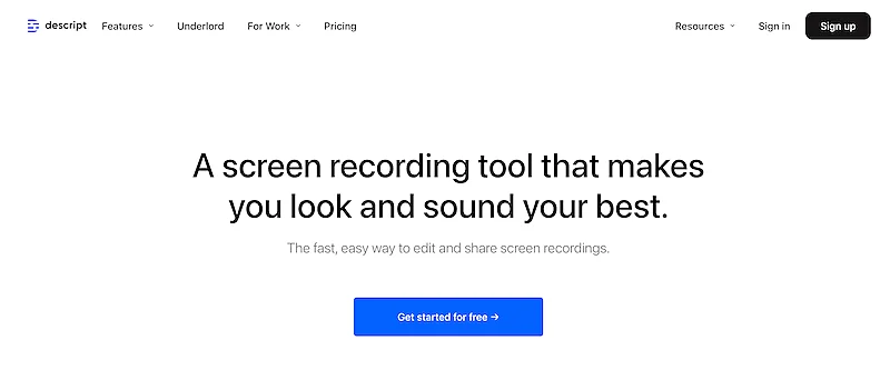 Descript website