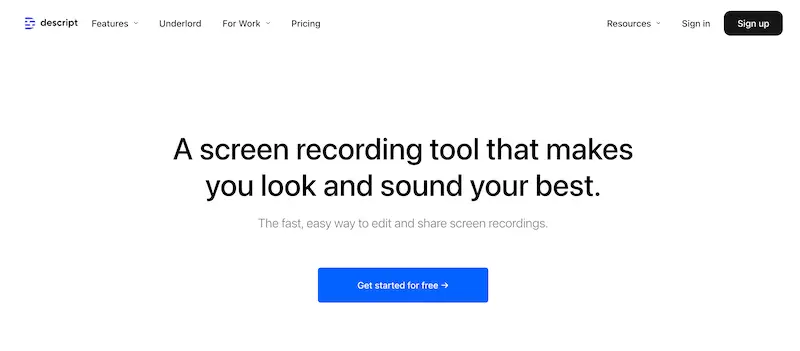 Descript website