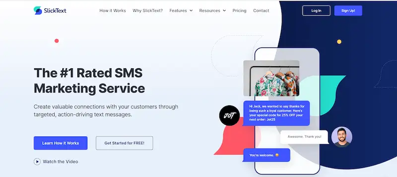 Best SMS marketing software SlickText SlickText home page