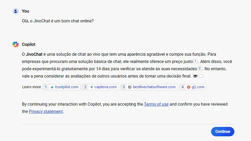 captura de tela do bing