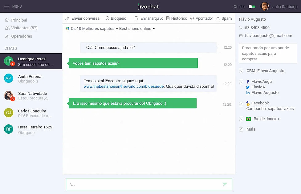 Imagen de un chat en línea