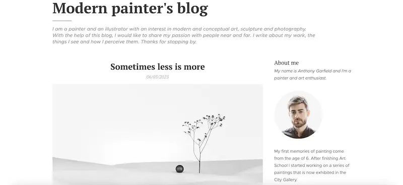 Art blog template