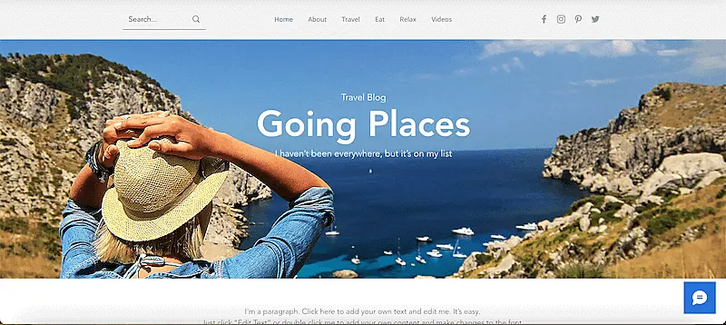 Travel blog template