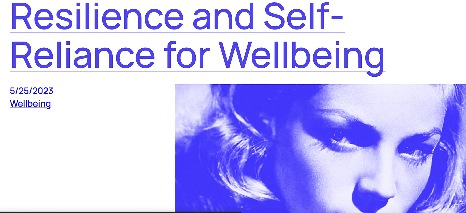 Wellbeing blog template