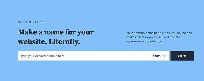 Bluehost domain page