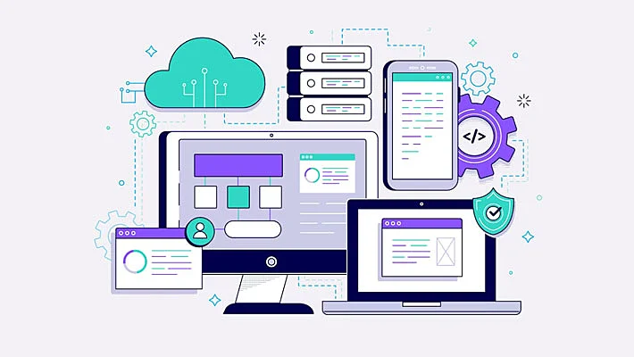Ilustración de api de diseño plano dibujada en la computadora
