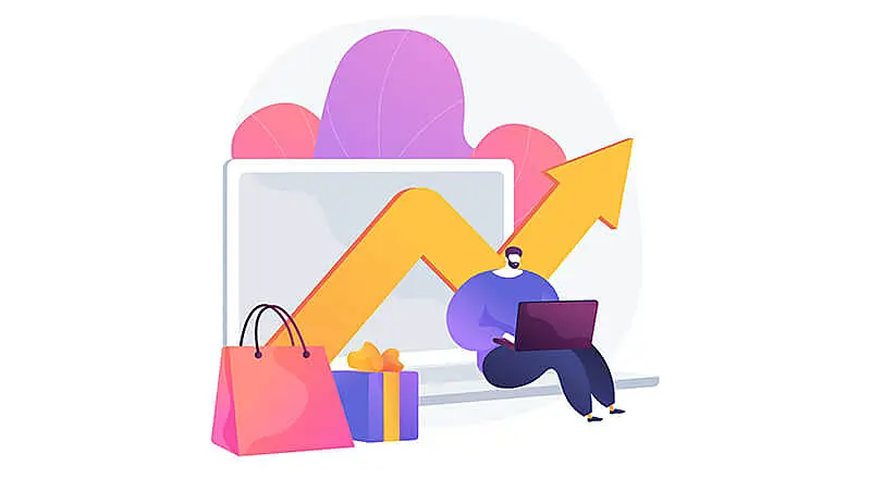 ilustração de um notebook aberto em uma página e um relógio