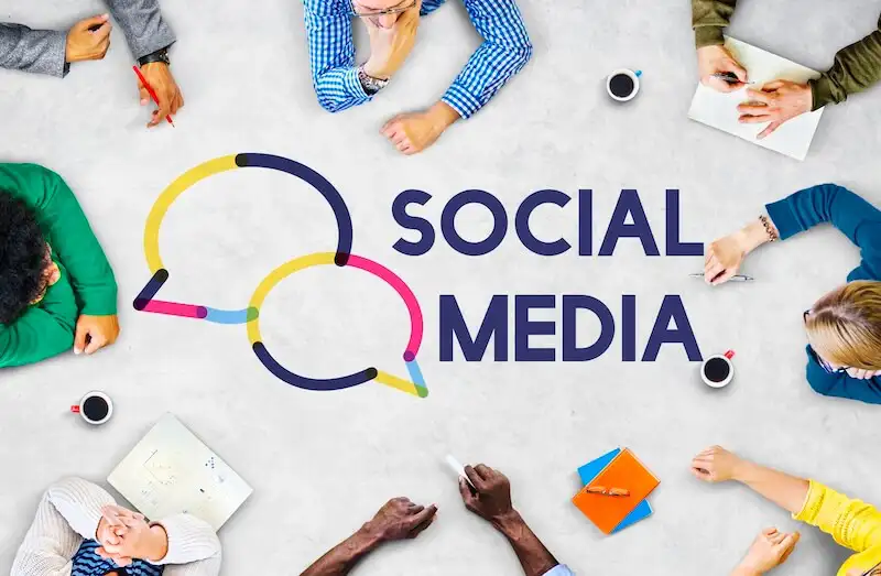Brand engagement through strategic influencer collaborations - social media In the image it's written "social media".