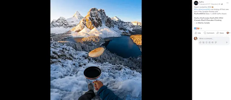 GoPro Facebook post