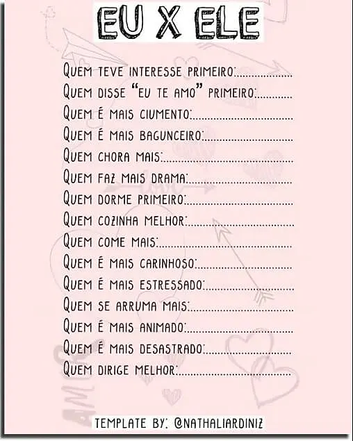 Template com perguntas para casais