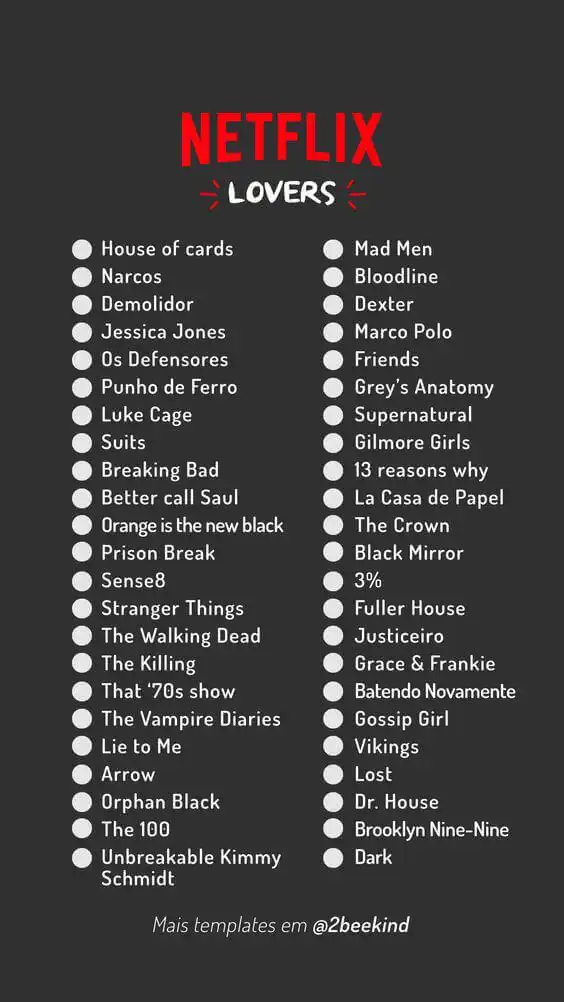 Template de uma lista com várias series