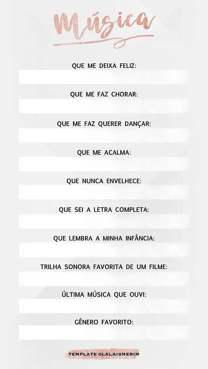 Arte com espaço para preencher com musicas