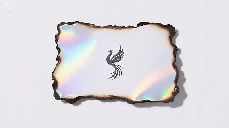 The image shows a phoenix illustration