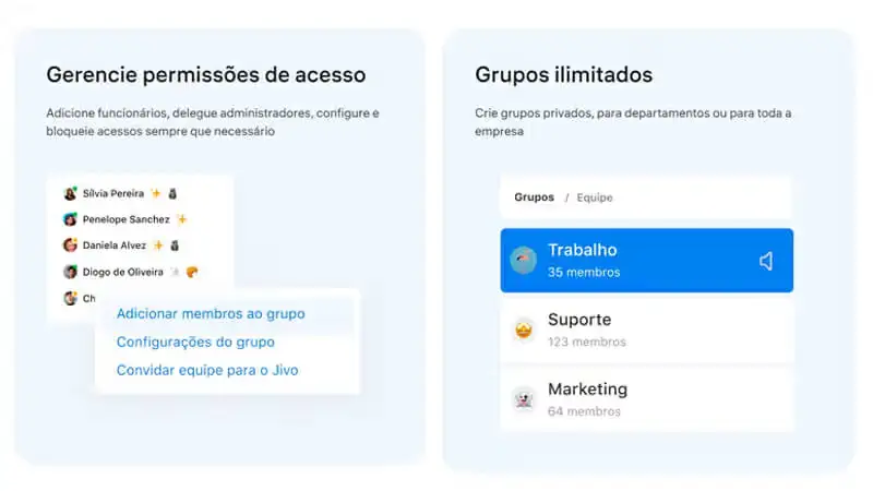 captura de tela do jivochat