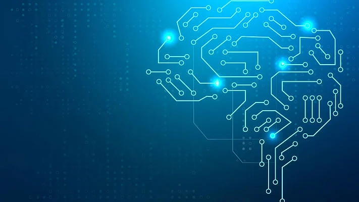 ilustración conceptual de un cerebro digital