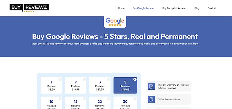 Buy Reviewz page