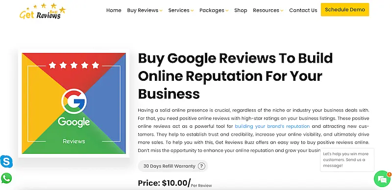 Get Reviews Buzz page