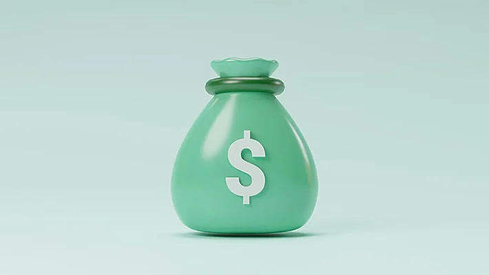 Imagen vectorizada de un bolso de dinero con un símbolo de dólar